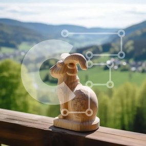 Intra Συλλεκτικό Ξύλινο Παζλ Plywood 4mm - Ξύλινο άγαλμα κριαριού Σε Ξύλινο Κουτί - Διαστάσεις Puzzle: 10x10 cm – 25 κομμάτια