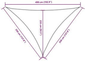 Πανί Σκίασης Τρίγωνο Καφέ 3,5 x 3,5 x 4,9 μ. από Ύφασμα Oxford - Καφέ