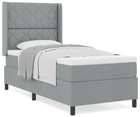 vidaXL Κρεβάτι με Στρώμα Ανύψωσης Γκρι 100x200 εκ. Ύφασμα