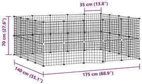 vidaXL Κλουβί Κατοικίδιων με 36 Πάνελ + Πόρτα Μαύρο 35 x 35εκ Ατσάλινο
