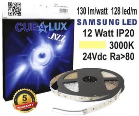 Ταινία LED 12W IP20 24V 3000K 4000K 5700K 5M 128LED JAΖΖ Cubalux 130868