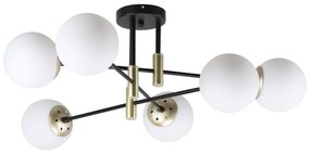 Φωτιστικό Οροφής - Πλαφονιέρα KQ S0982-6 CROSS BLACK AND GOLD CEILING Ε3 - 51W - 100W - 77-8180