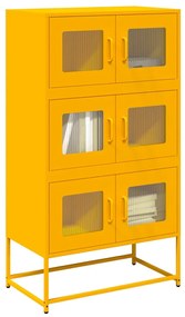 vidaXL Highboard Μουστάρδα κίτρινη 68x39x123 cm Χάλυβας