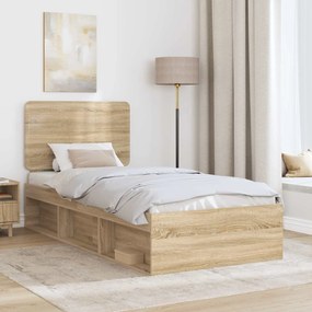 vidaXL Σκελετός Κρεβατιού Sonoma Δρυς 100 x 200 cm