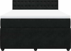 vidaXL Κρεβάτι Boxspring με Στρώμα Μαύρο 160x200 εκ. Βελούδινο