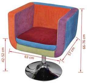 vidaXL Πολυθρόνα Cube με Σχέδιο Patchwork Υφασμάτινη