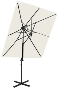 Ομπρέλα Κρεμαστή με Διπλή Οροφή Χρώμα Άμμου 250 x 250 εκ.