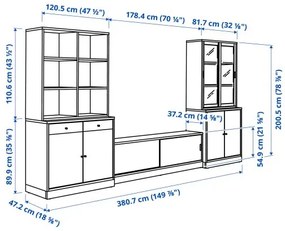 TONSTAD σύνθεση αποθήκευσης TV, 381x47x201 cm 095.150.66