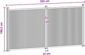 vidaXL Πάνελ Φράχτη 2 pcs WPC και Αλουμίνιο Μαύρο
