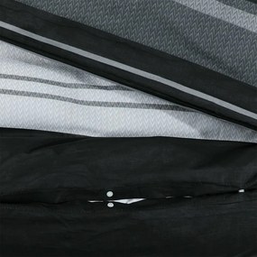 vidaXL Σετ Παπλωματοθήκης Μαύρο και Λευκό 240x220 εκ. Βαμβακερό