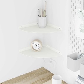 vidaXL Floating Ράφι Γωνίας 2 τμχ. Λευκός 24 x 24 x 2 εκ