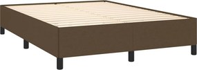 vidaXL Κρεβάτι Boxspring με Στρώμα Σκούρο Καφέ 140x200 εκ Υφασμάτινο