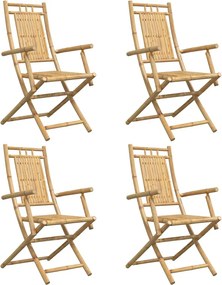 vidaXL Πτυσσόμενες Καρέκλες 4 τεμ. 53x66x99 εκ. Μπαμπού