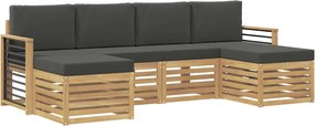 vidaXL Σετ Καναπέ 6 pcs Άσπρο και Ανθρακί 249 x 122,5 x 73 εκ