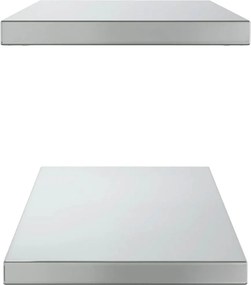 vidaXL Ράφια Τοίχου 2Τεμ. Ασημί 75x30 εκ. Ανοξείδωτο Ατσάλι