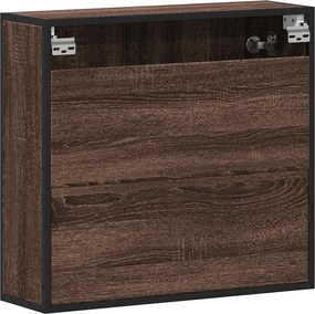 vidaXL ντουλάπι καθρέφτη μπάνιου καφέ δρυς 65x20x60 cm