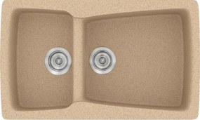 Kitchen Sink Sanitec Classic 320 Inset 79x50 cm Granite Beige