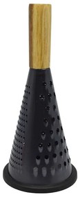Τρίφτης Με Ξύλινη Λαβή 812417 11,5x11,5x25,5cm Black Ankor Stainless Steel