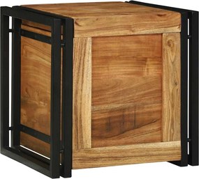 vidaXL Κουτί αποθήκευσης Καφέ και Μαύρο 40 x 40 x 40 cm