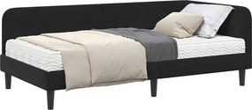 vidaXL Κρεβάτι Γωνίας Μαύρο 100 x 200 cm Βελούδο
