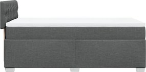 vidaXL Κρεβάτι Boxspring με Στρώμα Σκούρο Γκρι 90x200 εκ. Υφασμάτινο