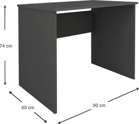 Γραφείο εργασίας Kalen Megapap χρώμα ανθρακί 90x60x74εκ.
