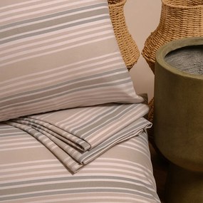 Σετ Σεντόνι Με 2 Μαξιλαροθήκες Polycotton Υπέρδιπλο Με Λάστιχο 160x200+32εκ. Arion Grey Casual Line Mini Melinen 20003720