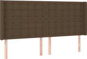 vidaXL Κρεβάτι Boxspring με Στρώμα &amp; LED Σκ.Καφέ 160x200εκ. Υφασμάτινο