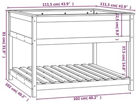 ΖΑΡΝΤΙΝΙΕΡΑ ΜΕ ΡΑΦΙ ΓΚΡΙ 111,5X111,5X81 ΕΚ. ΜΑΣΙΦ ΞΥΛΟ ΠΕΥΚΟΥ 823803