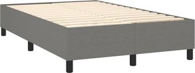 vidaXL Κρεβάτι Boxspring με Στρώμα &amp; LED Σκ.Γκρι 120x200 εκ Υφασμάτινο