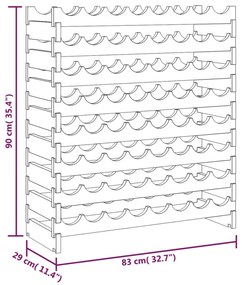 vidaXL Ραφιέρα Κρασιών 83 x 29 x 90 εκ. από Μασίφ Ξύλο Πεύκου