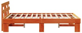 vidaXL Σκελετός Κρεβατιού με κεφαλάρι Καφέ 140 x 190 cm