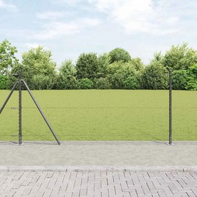 vidaXL Εξαγωνικός Φράχτης Γκρι 0.8x25 m Χάλυβας