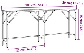 ΤΡΑΠΕΖΙ ΚΟΝΣΟΛΑ ΓΚΡΙ SONOMA 180X29X75 ΕΚ. ΕΠΕΞΕΡΓΑΣΜΕΝΟ ΞΥΛΟ 837765