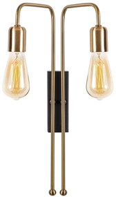 Φωτιστικό Τοίχου - Απλίκα Mum 892OPV1221 25x20x45cm 2xE27 40W Gold-Black Opviq