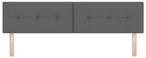 vidaXL LED Κεφαλάρι με φώτα λωρίδας LED Σκούρο Γκρι 180 cm ύφασμα