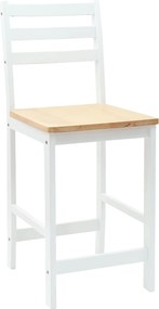 vidaXL Καρέκλες φαγητού 2 pcs Στερεό Ξύλο Ραβέντι Λευκό