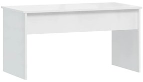 Τραπεζάκι Σαλονιού Γυαλ. Λευκό 102x50,5x52,5 εκ. Επεξεργ. Ξύλο - Λευκό