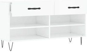 vidaXL Παπουτσοθήκη Γυαλιστερό Λευκό 102x35x55 εκ. Επεξεργασμένο Ξύλο