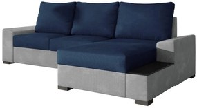 Γωνιακός καναπές Nero-Γκρι - Μπλε-Δεξιά