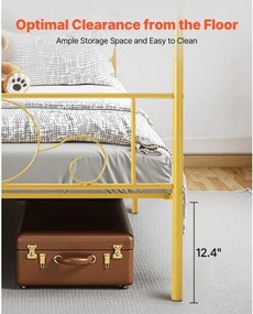 VEVOR Full Size Canopy Bed Frame Metal Canopy Bed with Headboard &amp; Four Posters