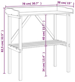 Τραπέζι Φυτών με Ράφι Καφέ 78x38x82,5εκ. από Μασίφ Ξύλο Ελάτης - Καφέ