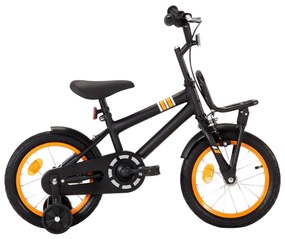 vidaXL Ποδήλατο Παιδικό Μαύρο/Πορτοκαλί 14 Ιντσών με Μπροστινή Σχάρα