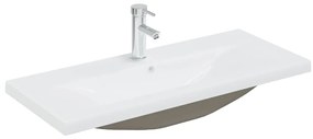 vidaXL Νιπτήρας Ένθετος Λευκός 91 x 39 x 18 εκ. Κεραμικός με Βρύση