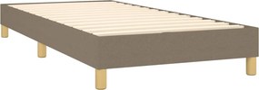 vidaXL Κρεβάτι Boxspring με Στρώμα &amp; LED Taupe 100x200 εκ. Υφασμάτινο