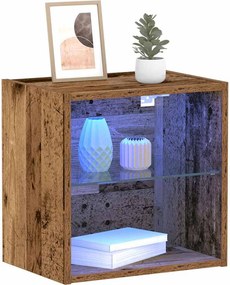 vidaXL Ράφι τοίχου με φως LED με ράφι Καφέ 40 x 28,5 x 40 εκ
