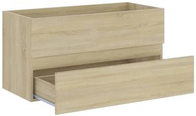 vidaXL Ντουλάπι Μπάνιου με Νιπτήρα Sonoma Δρυς από Επεξεργασμένο Ξύλο
