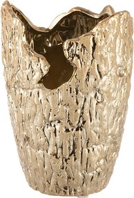 Βάζο Κωνικό 'Crepa' Κεραμικό Χρυσό 18.5x13cm