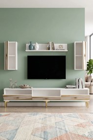 Stewehome Σετ μοντέρνας σύνθεσης τηλεόρασης με ράφι 180x30x41 cm