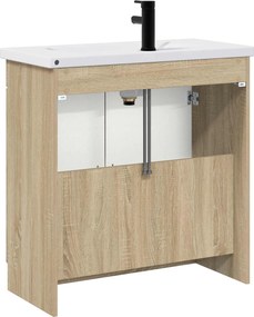 vidaXL Σετ Επίπλων Μπάνιου Sonoma Δρυς 56 x 37,5 x 81 εκ